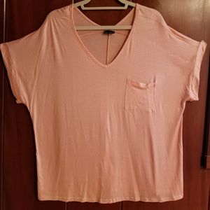 BNWOT Coral Over Sized shirt with pocket